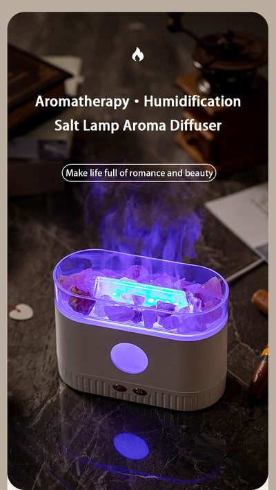 Difusor de Aroma con Luz LED RGB y Piedra de Sal Flame - Image 9
