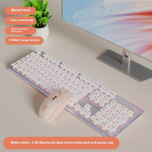 Kit Teclado y Ratón Inalámbrico Mecánico Bluetooth - Diseño Elegante para Oficina - Image 23