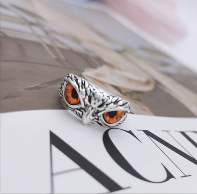 Anillo Vintage Ojo de Demonio Búho para Mujer - Joya Retro Plateada - Image 14