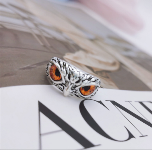 Anillo Vintage Ojo de Demonio Búho para Mujer - Joya Retro Plateada - Image 14