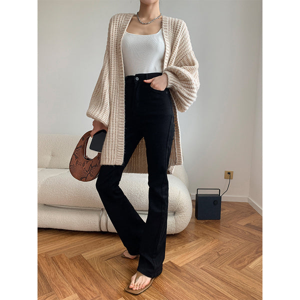 Pantalones Jeans Acampanados Talle Alto Ajustado para Mujer
