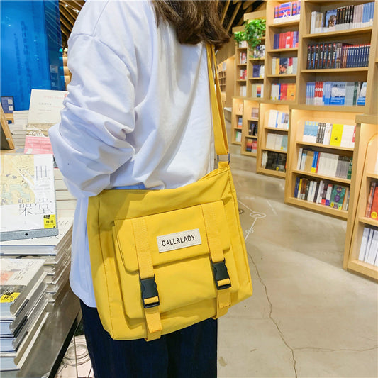 Bolsa Mensajera Impermeable de Lona y Nylon para Mujer