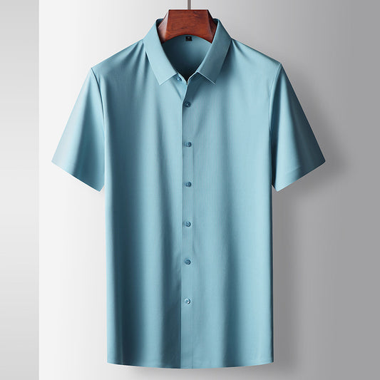 Camiseta Hombre Verano Micro Elástica Sin Costuras Manga Corta