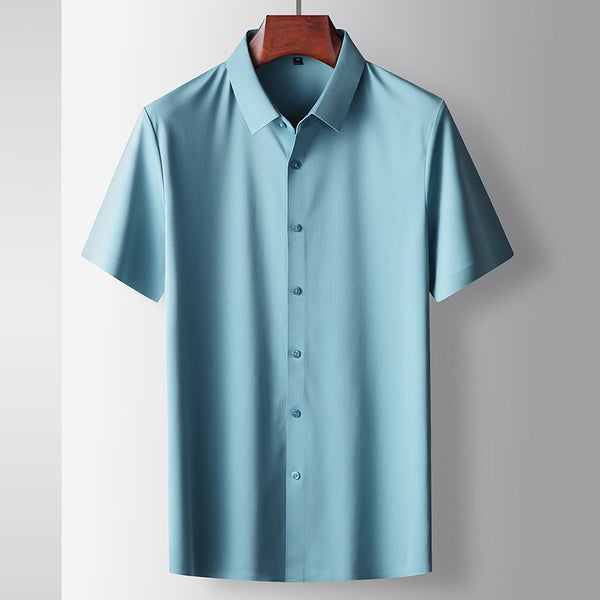 Camiseta Hombre Verano Micro Elástica Sin Costuras Manga Corta