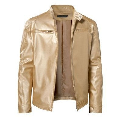 Chaqueta de Cuero para Hombre con Cuello Alto Estilo Punk - Image 32
