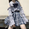 Uniforme Escolar Japonés con Falda y Blusa de Manga Abullonada