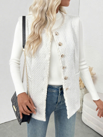 Chaleco Cardigan Elegante de Color Sólido para Mujer - Image 14