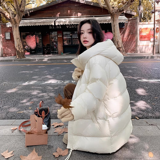 Abrigo Acolchado de Pato Blanco Largo Invierno Diseño Coreano Mujer - Image 9