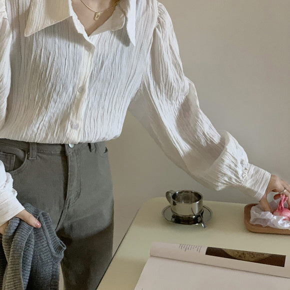 Camisa Versátil de Manga Larga para Mujer - Corte Holgado y Ajustado