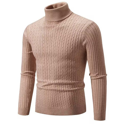 Suéter Cuello Alto Trenzado Hombre - Diseño Liso y Versátil - Image 15