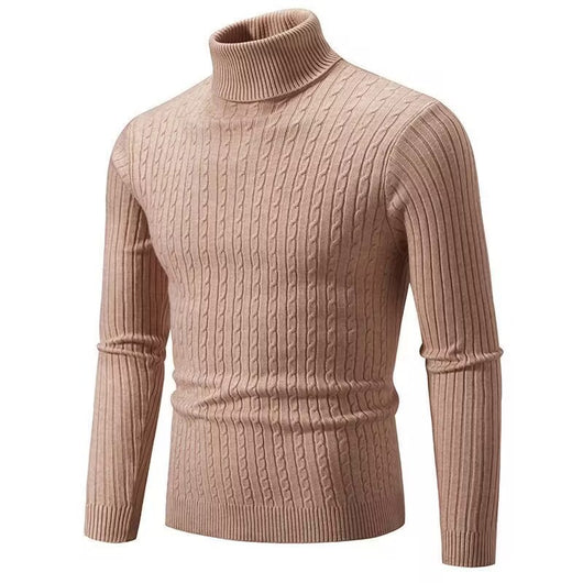 Suéter Cuello Alto Trenzado Hombre - Diseño Liso y Versátil - Image 15