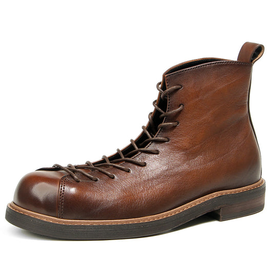 Botas Martin para Hombre de Cuero Genuino Estilo Vintage Amekaji - Image 11