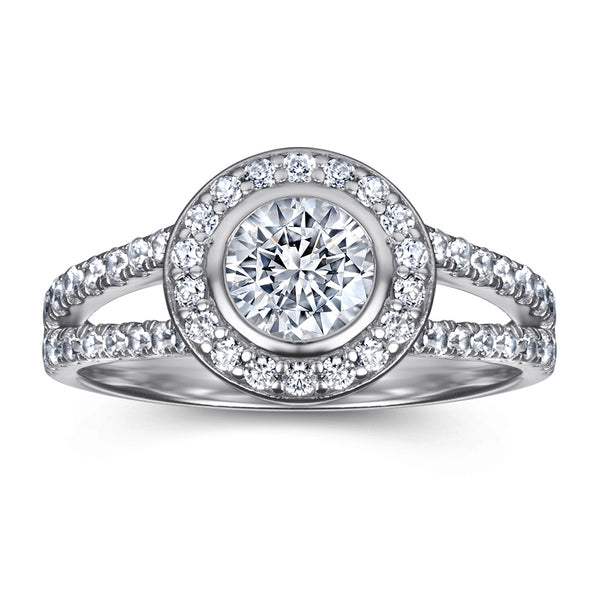 Anillo de Bodas con Diamantes en Línea Cuadrada Clásico - Image 2
