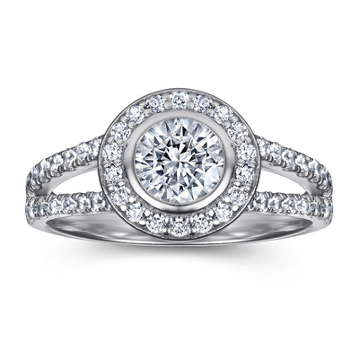 Anillo de Bodas con Diamantes en Línea Cuadrada Clásico - Image 2