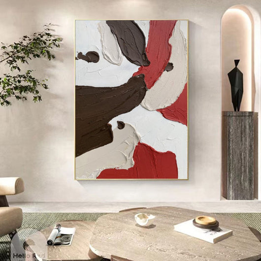Cuadro Abstracto Moderno Óleo sobre Lienzo - Arte Texturizado Bloques de Color para Decoración del Hogar - Image 3