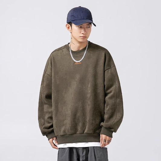 Sudadera Deportiva Casual con Cuello Redondo y Mangas Largas para Hombre