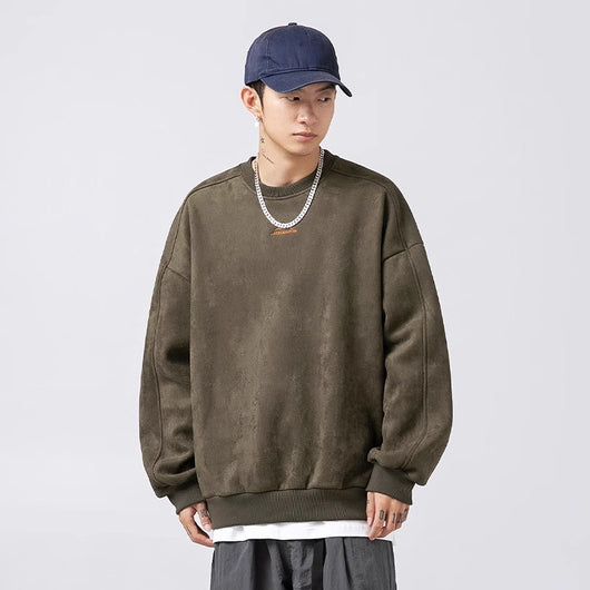 Sudadera Deportiva Casual con Cuello Redondo y Mangas Largas para Hombre