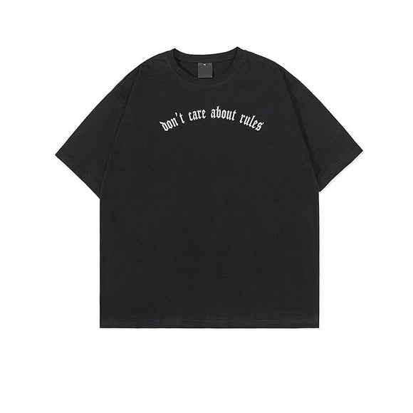 Camiseta Suelta Hip Hop con Estampa de Retrato - Manga Corta