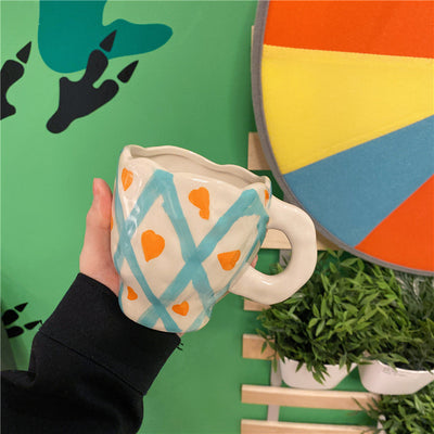 Taza Desayunera Artesanal Pintada a Mano con Flores Irregulares - Image 4