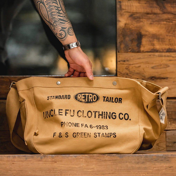 Bolsa Mensajera Retro de Gran Capacidad en Lona con Estilo Vintage