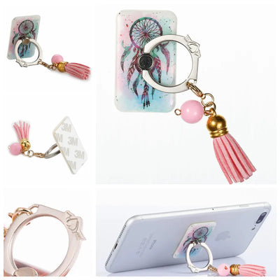 Anillo Soporte para Teléfono con Borlas Metálicas Pintadas a Mano - Image 33
