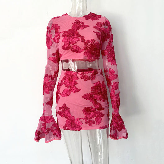 Conjunto Falda y Blusa Floreada Espalda Descubierta para Mujer - Image 8
