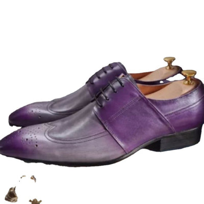 Zapatos Hombre Degradado Púrpura con Cordones y Tacón Bajo - Image 3