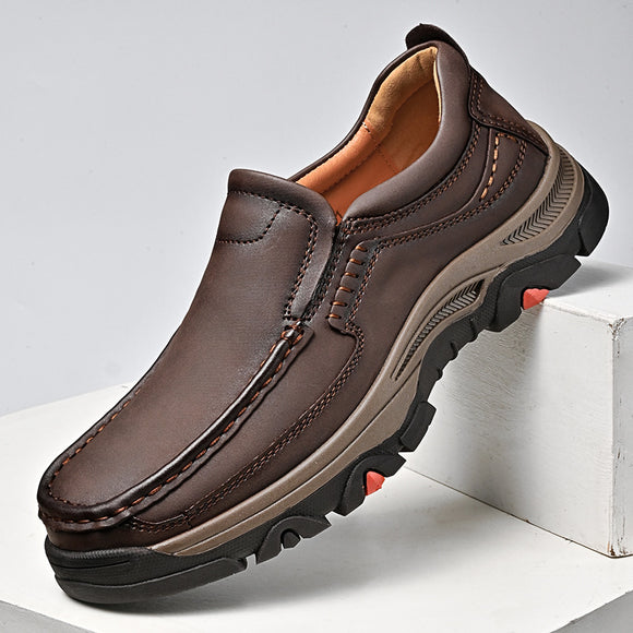 Zapatos Casuales de Cuero para Hombre Talla Grande - Cómodos y Ligeros