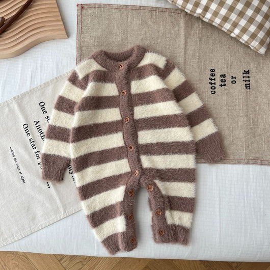 Pijama Enterizo para Bebé con Pelaje de Visón y Rayas - Image 20