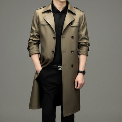 Gabardina Larga Cruzada para Hombre - Estilo Ejecutivo Casual - Image 7