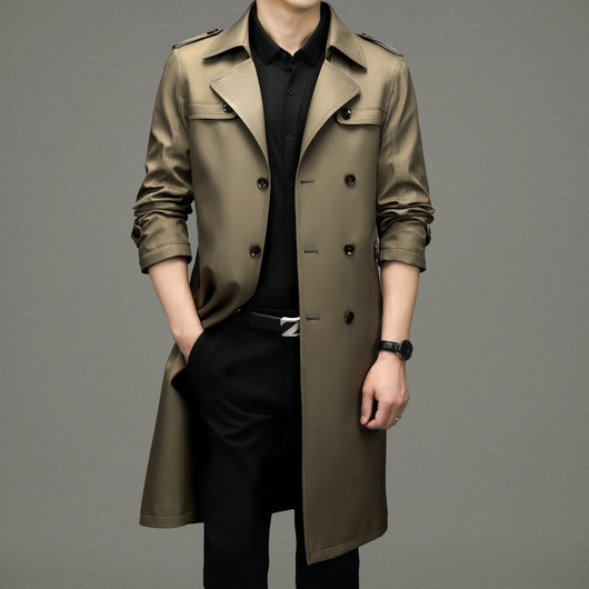 Gabardina Larga Cruzada para Hombre - Estilo Ejecutivo Casual - Image 7