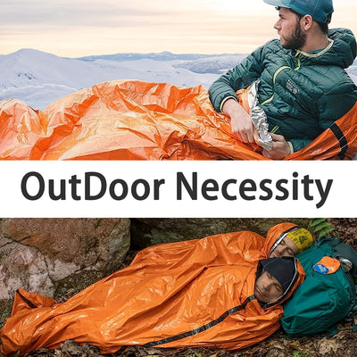 Saco de Emergencia Térmico Portátil - Manta Impermeable y Resistente al Viento para Camping