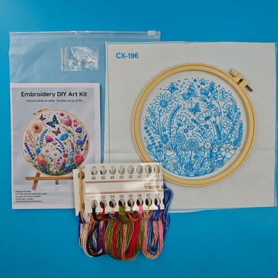 Kit Completo de Bordado DIY - Mariposas, Libélulas y Hojas Plateadas - Image 11