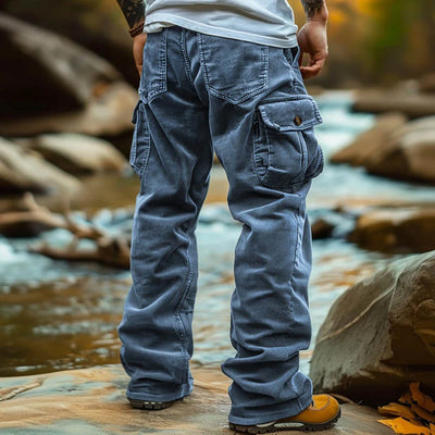Pantalón Cargo Retro Suelto con Bolsillos y Puño Elástico para Hombre - Image 3