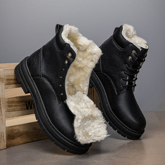 Botas Vaqueras Western para Hombre Invierno Cálidas Suela Gruesa Estilo Retro - Image 6