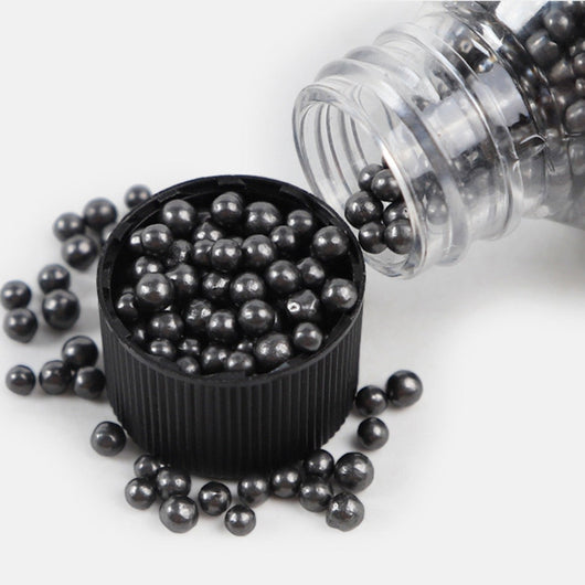 Clear plastic bottle of black cat litter deodorizing beads with a black and red label, 300g. - Image 12