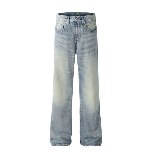 Jeans Skinny Ajustados con Patrón de Rayo Estilo Calle Americana para Hombre