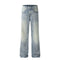Jeans Skinny Ajustados con Patrón de Rayo Estilo Calle Americana para Hombre