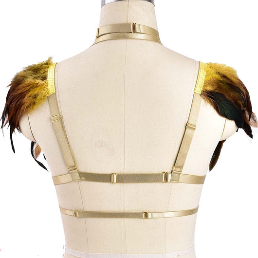 Sostén Harness Gótico Punk con Plumas para Eventos y Prom - Image 5
