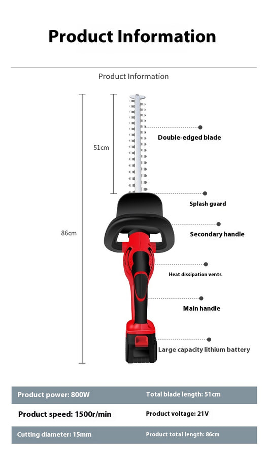 Cortasetos Eléctrico Recargable Portátil para Jardinería - Image 13