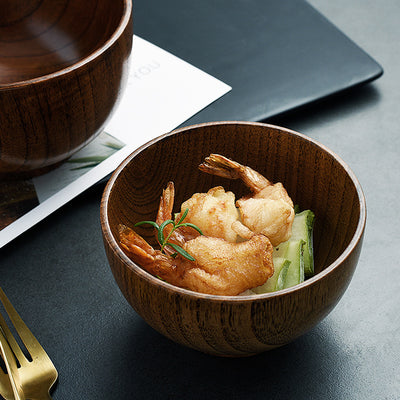 Tazón de Madera Estilo Japonés para Arroz, Sopa y Ensaladas - Image 3