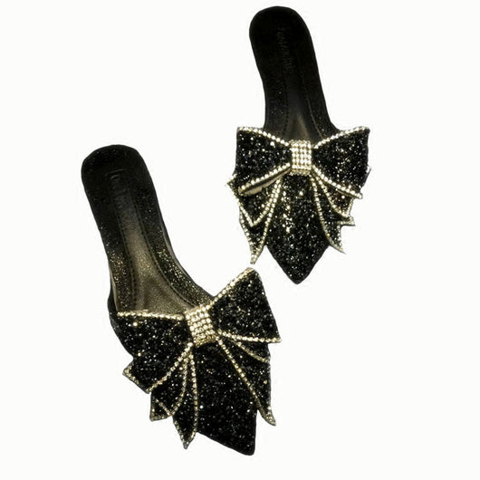 Pantuflas Elegantes para Mujer con Moño y Cristales Brillantes - Image 11