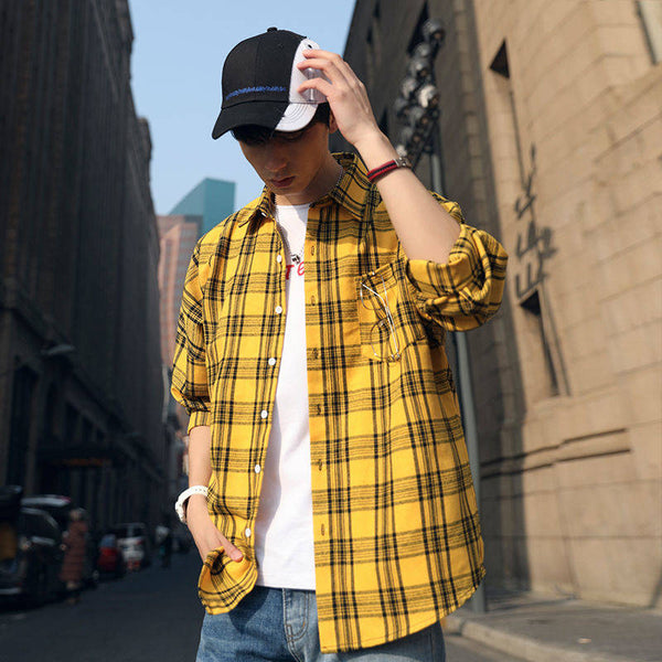 Camisa Holgada a Cuadros para Hombre