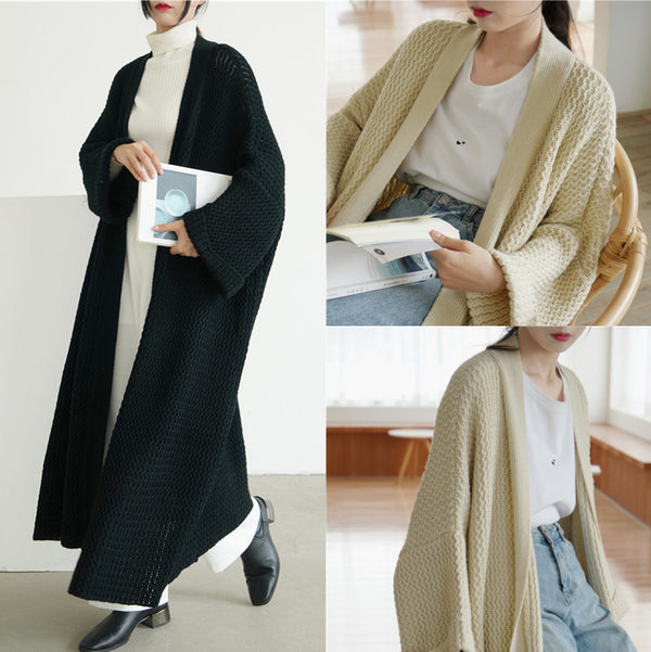 Cardigan Oversized de Punto Grueso Talla Grande