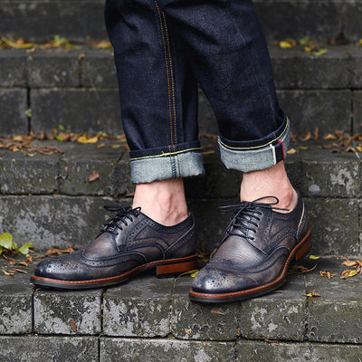 Zapatos de Cuero Vintage Tallados Estilo Business Casual - Image 11