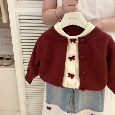 Pantalón Vaquero Acolchado con Sudadera de Lana para Niña - Diseño Lazo Rojo Love - Image 8