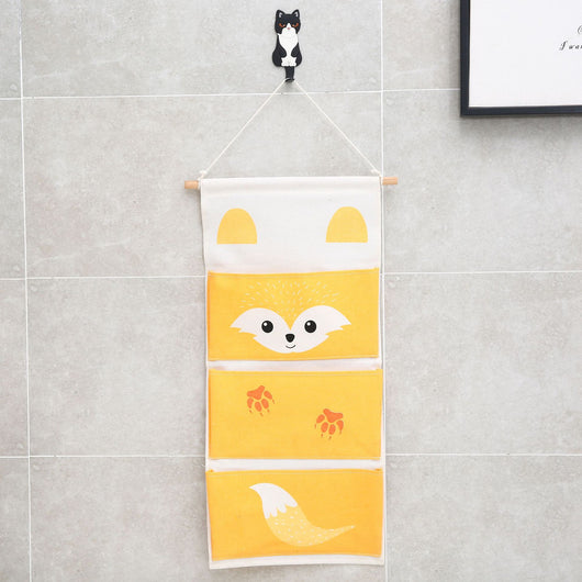 Bolsa Colgante de Algodón y Lino con Diseño Infantil - Organizador de Pared Multifuncional - Image 10