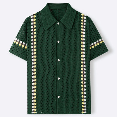 Polo Cardigan Crochet Soluble en Agua para Hombre - Image 2