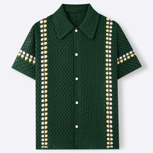 Polo Cardigan Crochet Soluble en Agua para Hombre - Image 2