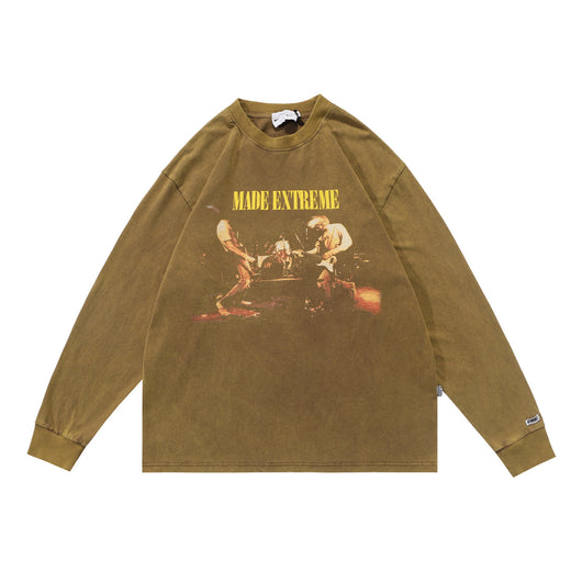 Playera Manga Larga Estampado Vintage Rock para Parejas - Image 6